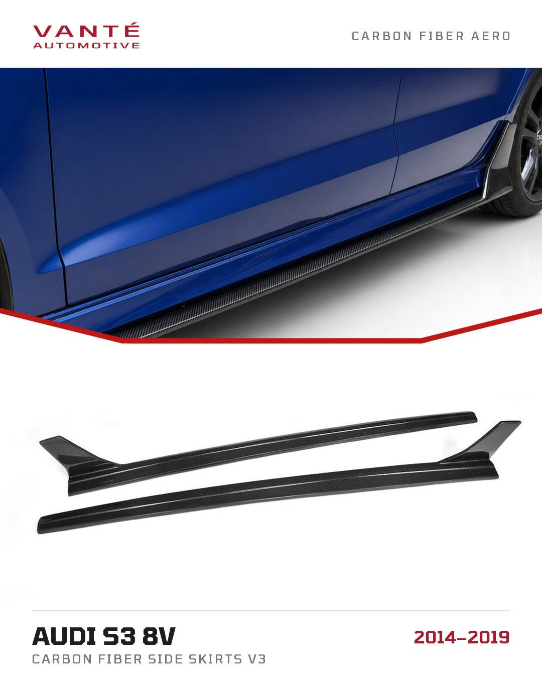 Audi S3 8V Carbon Fibre Side Skirts V3