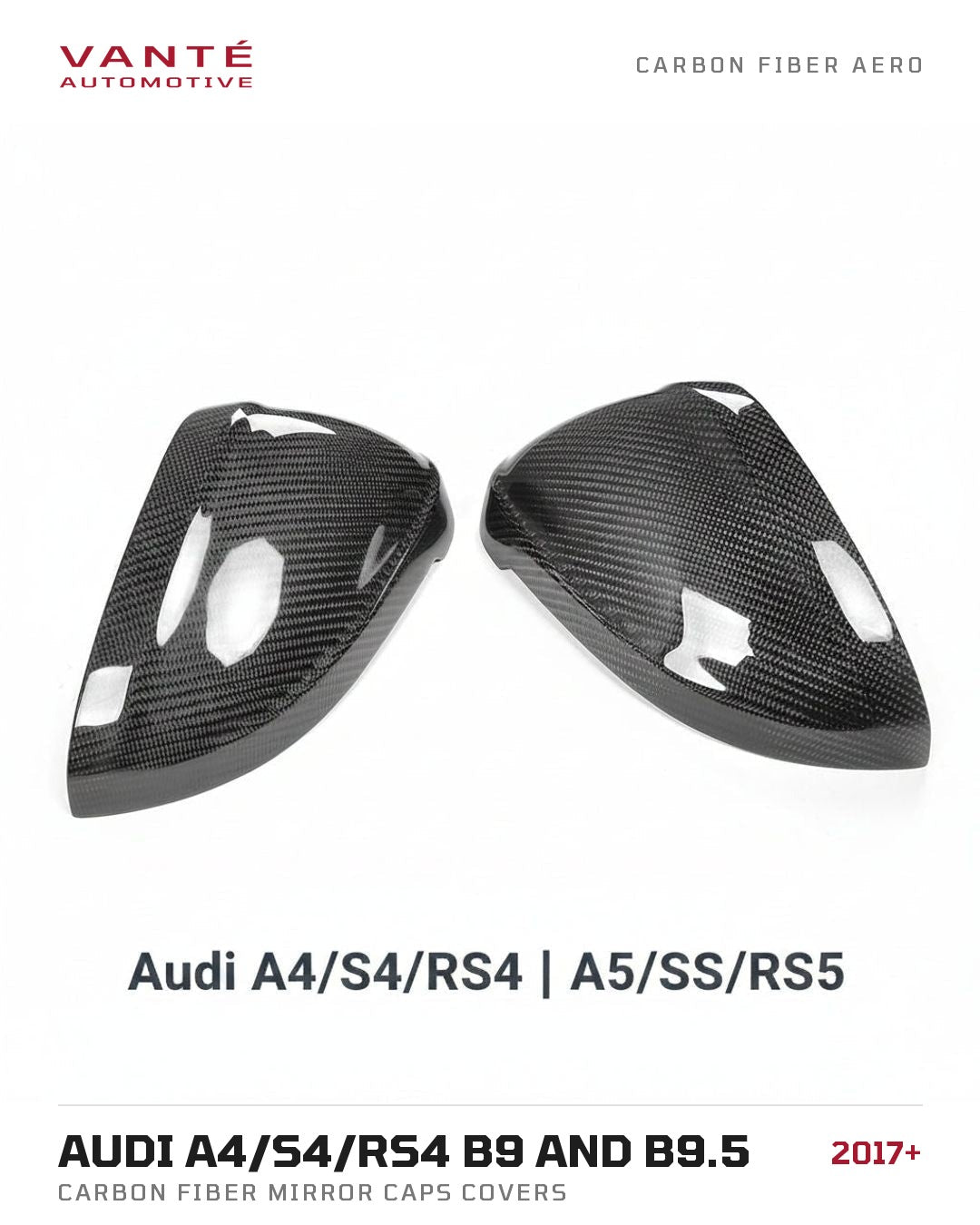 Audi A4/S4/RS4 B9 and B9.5 Carbon Fibre Mirror Caps Covers