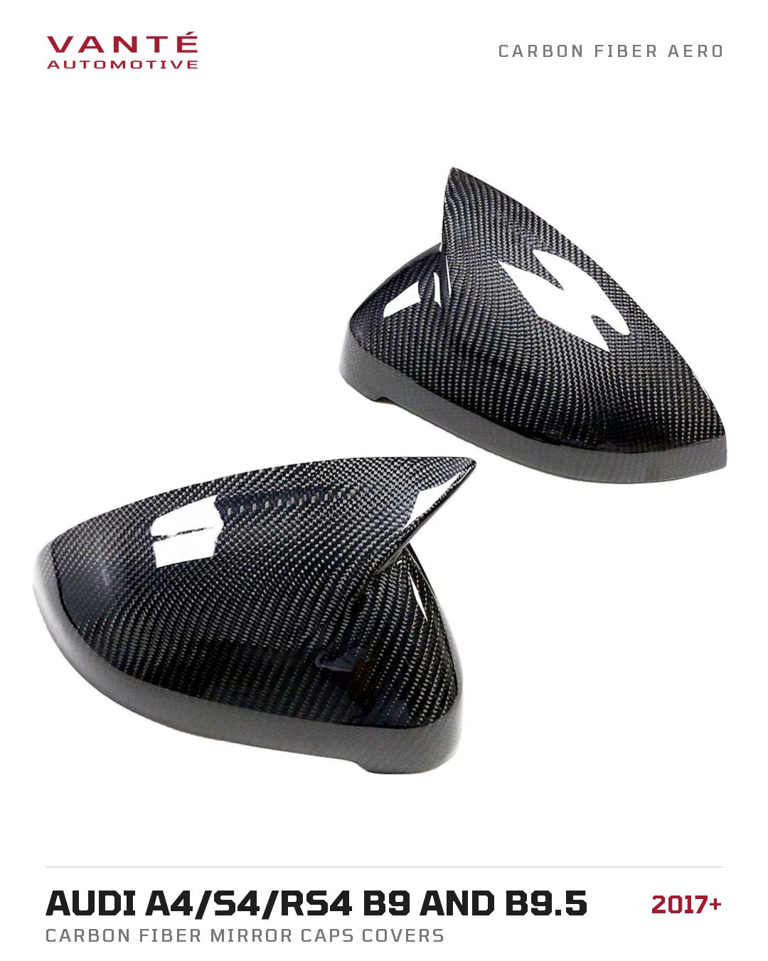 Audi A4/S4/RS4 B9 and B9.5 Carbon Fibre Mirror Caps Covers