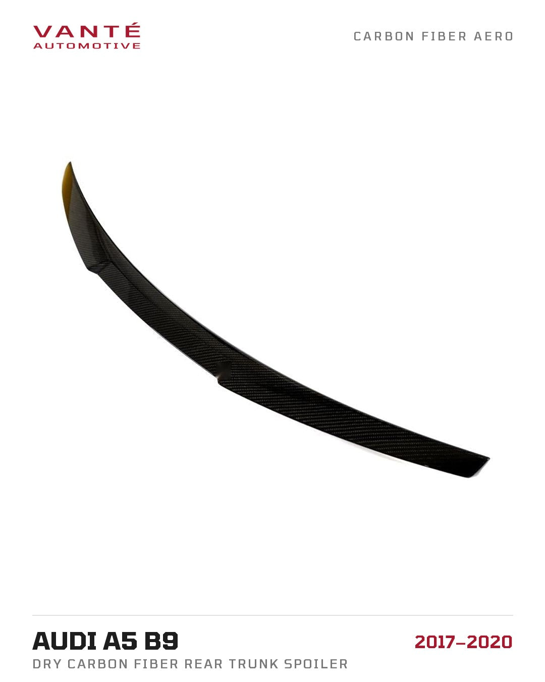 Audi A5 B9 Dry Carbon Fibre Rear Trunk Spoiler