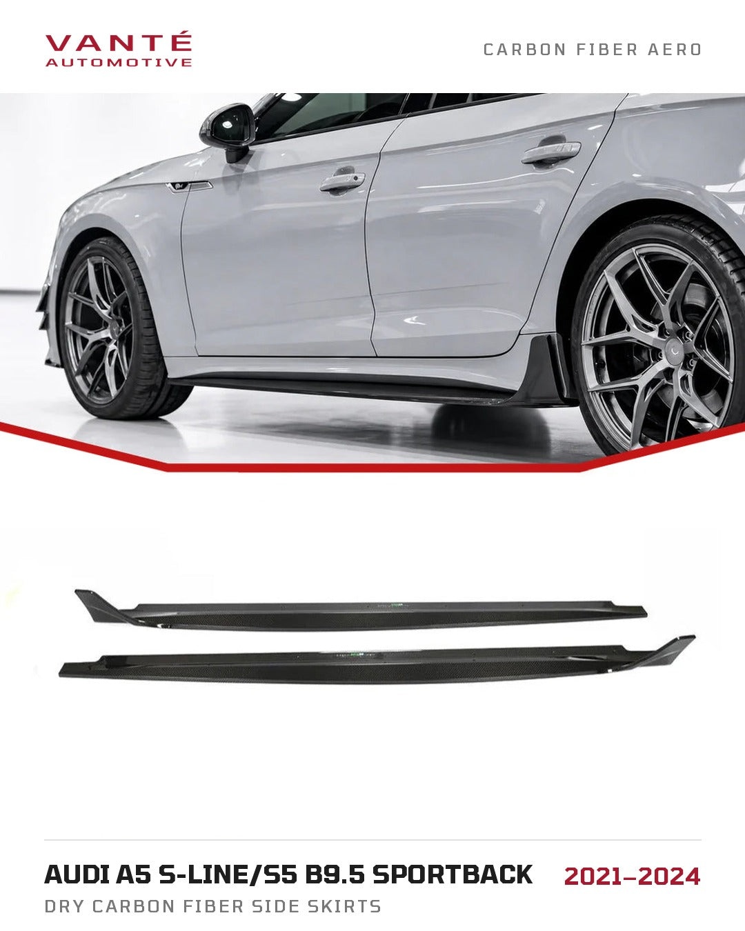 Audi A5 S-Line/S5 B9.5 Sportback Dry Carbon Fibre Side Skirts