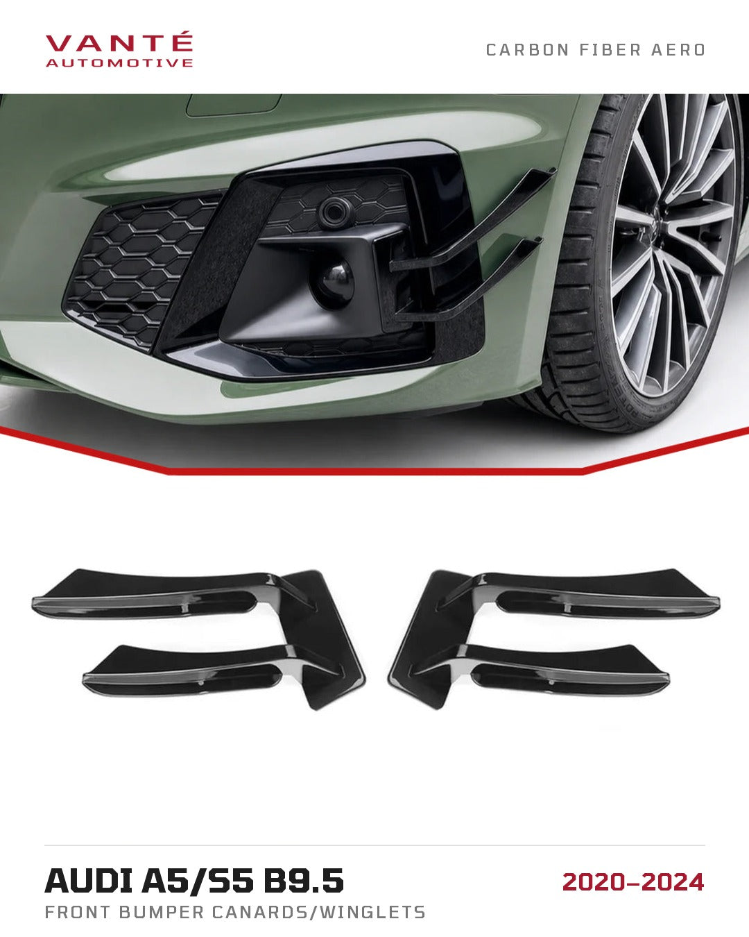 Audi A5/S5 B9.5 Front Bumper Canards/Winglets