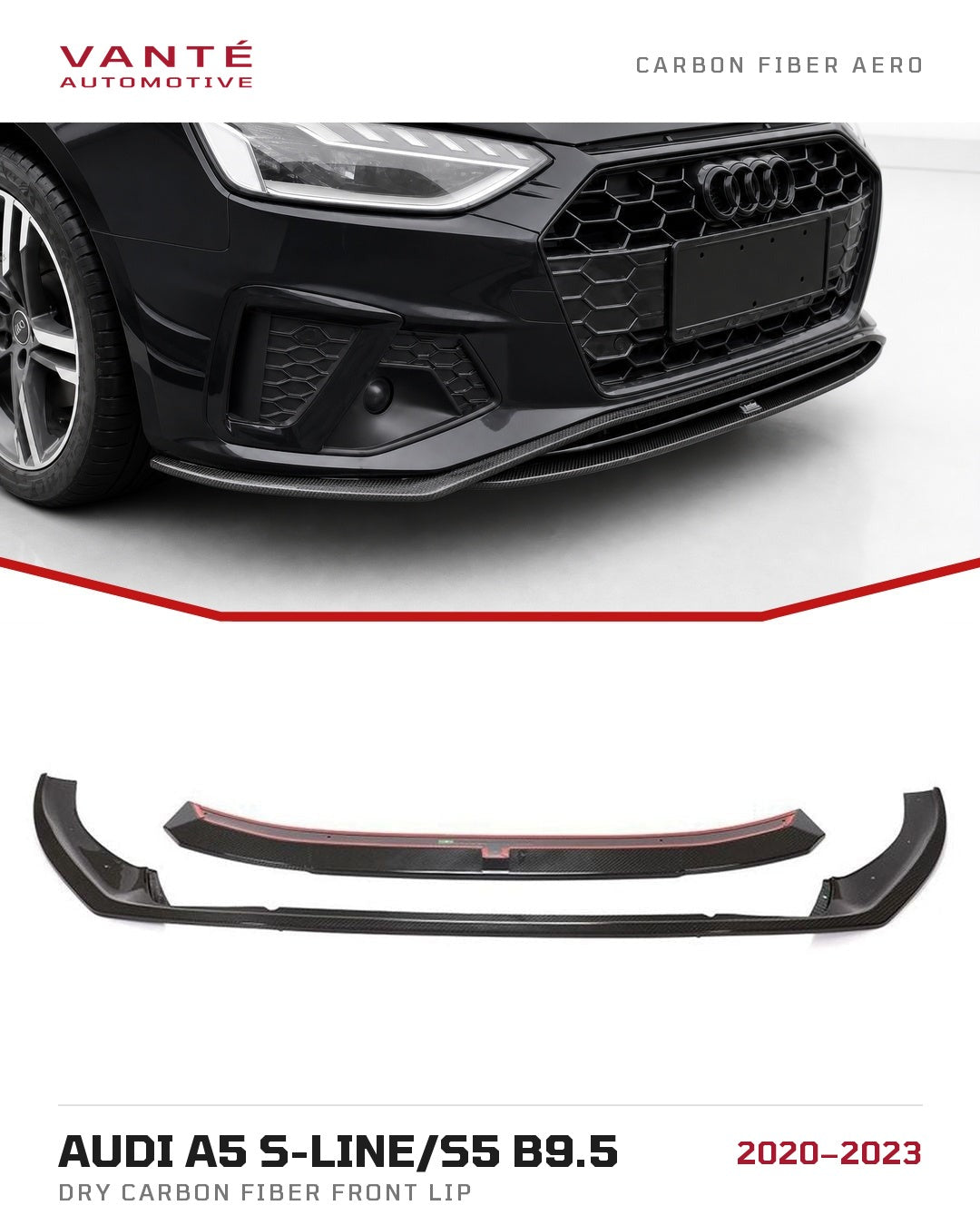 Audi A5 S-Line/S5 B9.5 Dry Carbon Fibre Front Lip
