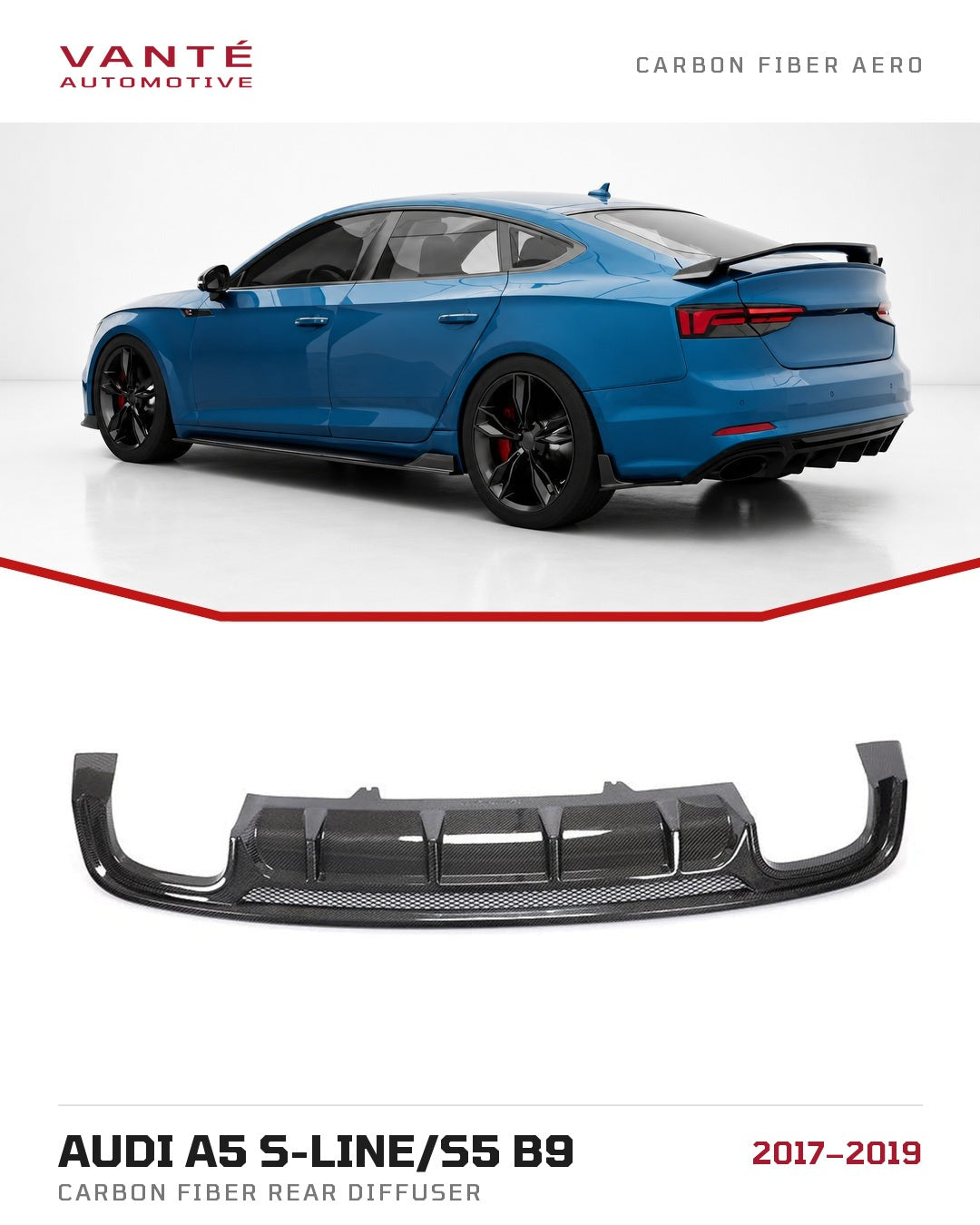 Audi A5 S-Line/S5 B9 Carbon Fibre Rear Diffuser