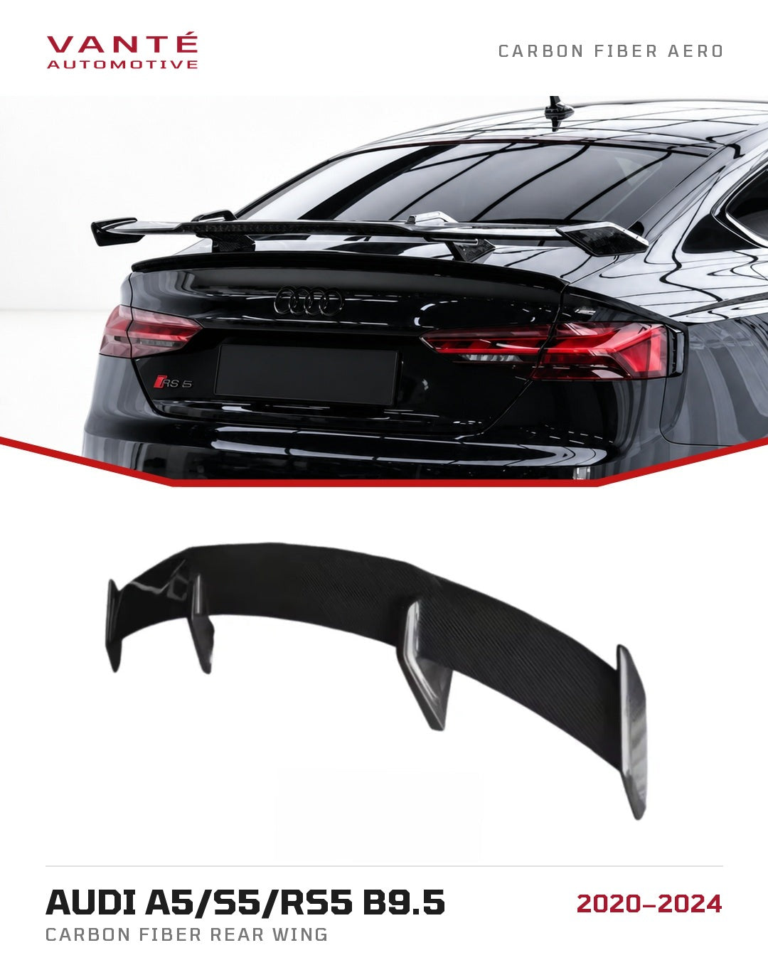 Audi A5/S5/RS5 B9.5 Carbon Fibre Rear Wing