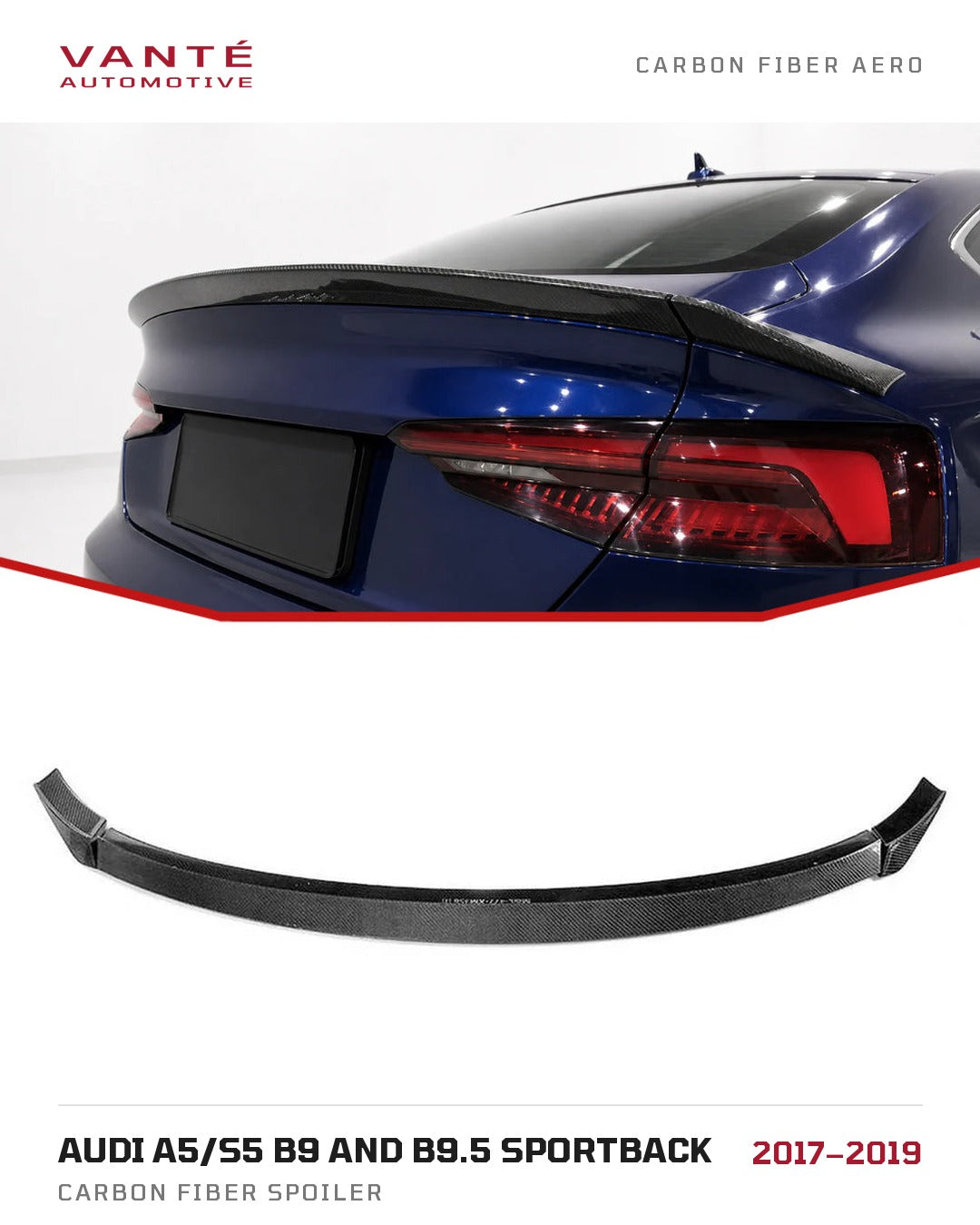 Audi A5/S5 B9 and B9.5 Sportback Carbon Fibre Spoiler