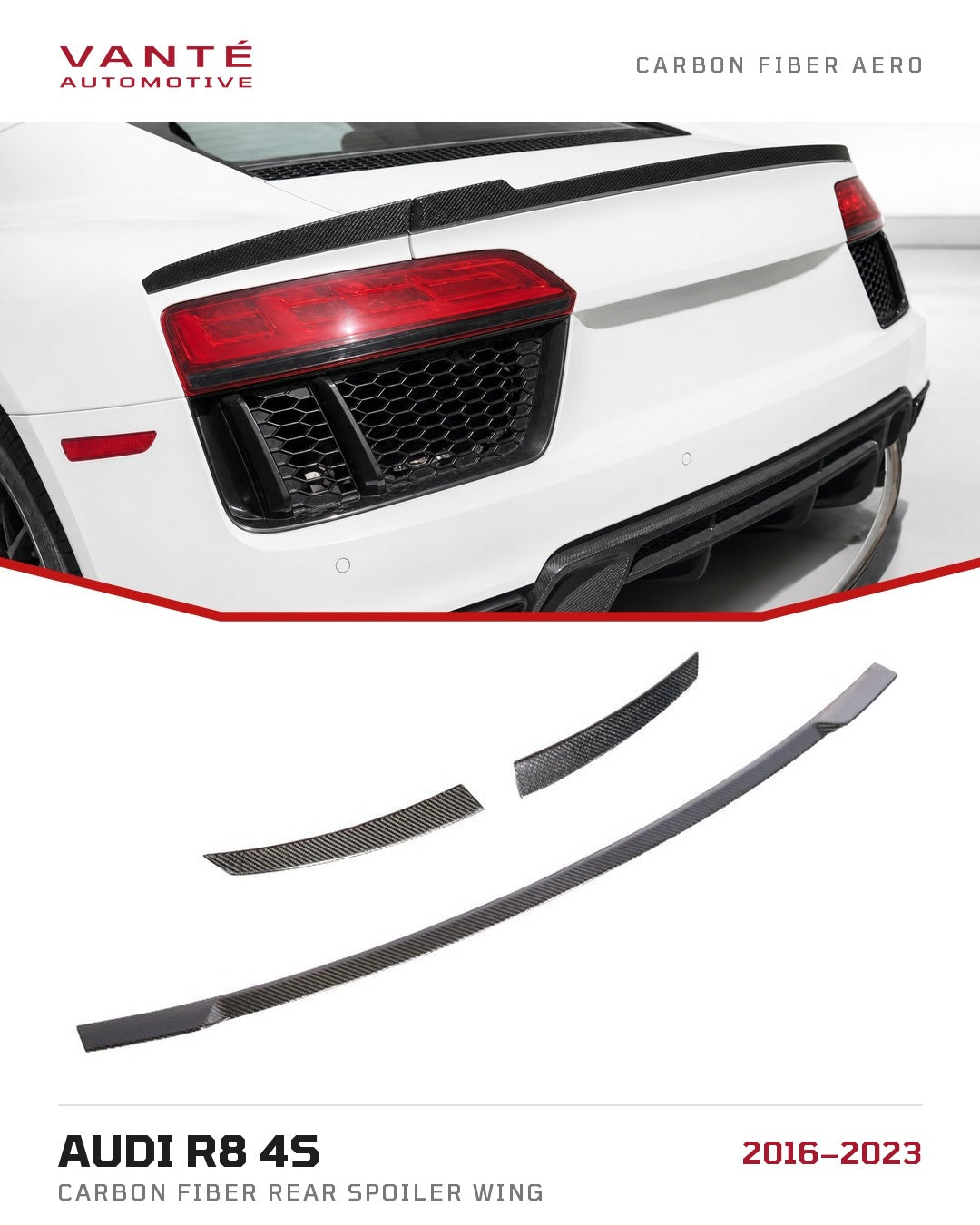 Audi R8 4S Carbon Fibre Rear Spoiler Wing