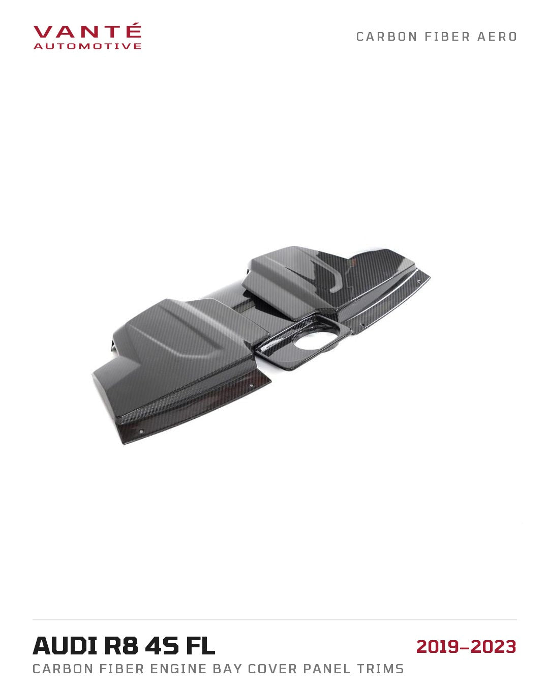 Audi R8 4S FL Carbon Fibre Engine Bay Cover Panel Trims