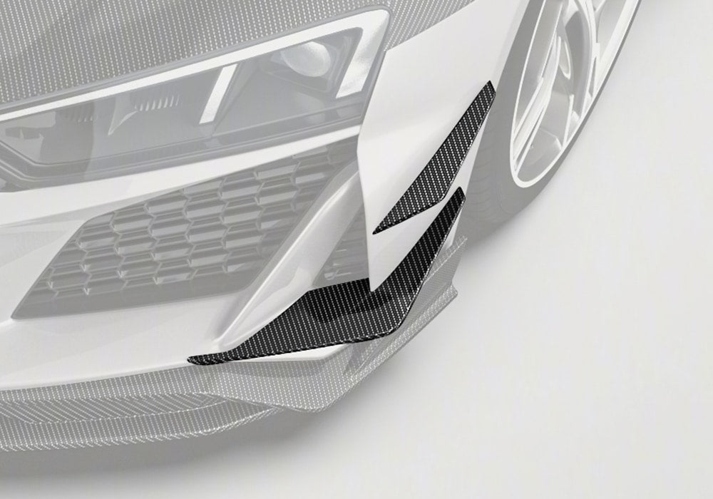 Audi R8 Mk2.5 Carbon Fibre Front Canards - prepreg dry carbon aero upgrade
