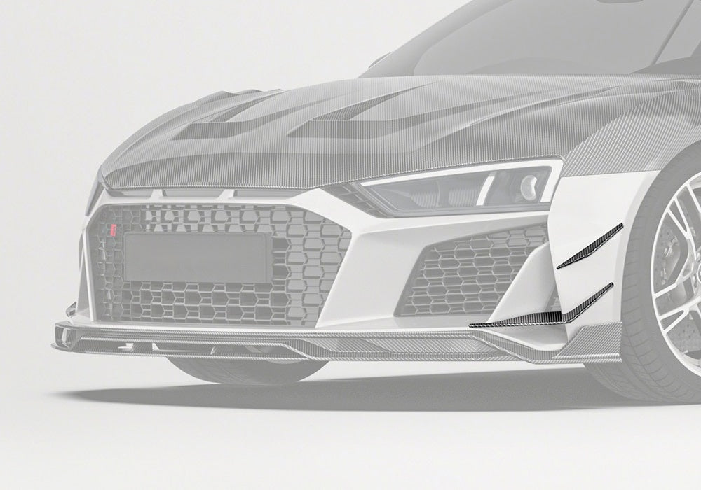 Audi R8 Mk2.5 Carbon Fibre Front Canards - prepreg dry carbon aero upgrade