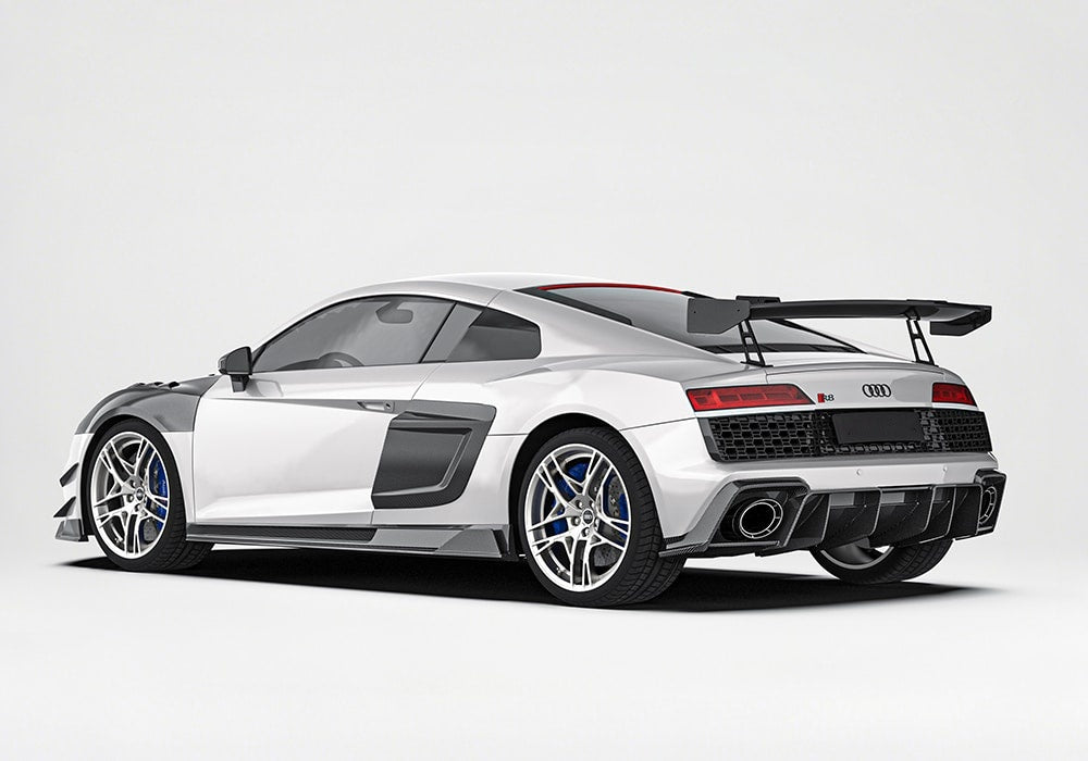 Audi R8 Mk2.5 Carbon Fibre Front Canards - prepreg dry carbon aero upgrade