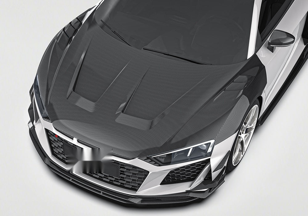 Audi R8 Mk2.5 Carbon Fibre Front Lip - prepreg dry carbon autoclave race-inspired upgrade