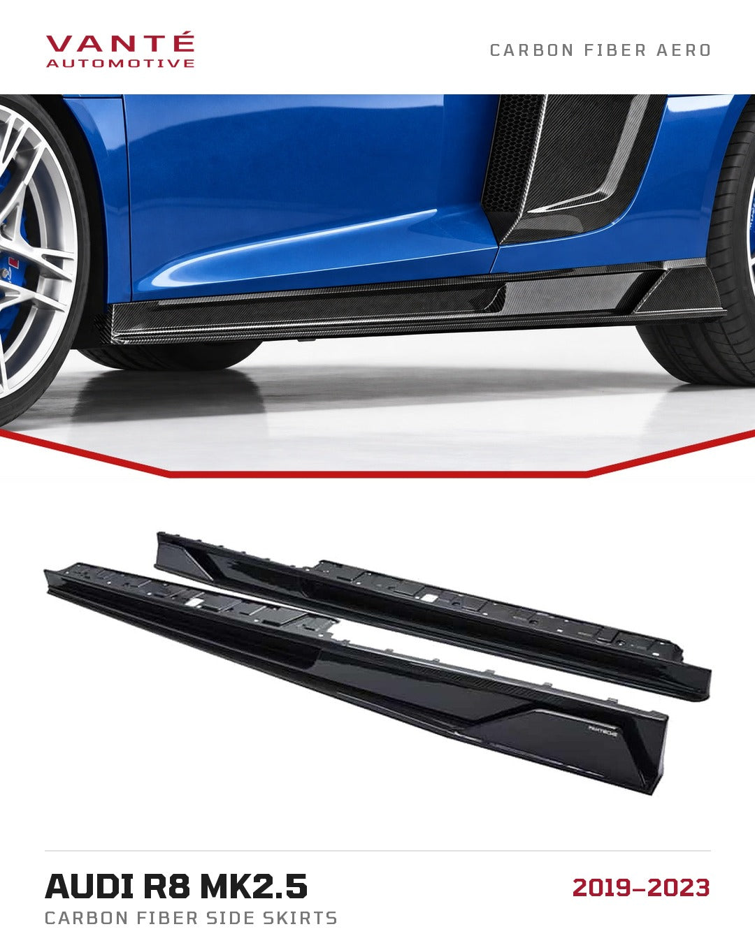 Audi R8 Mk2.5 Carbon Fibre Side Skirts