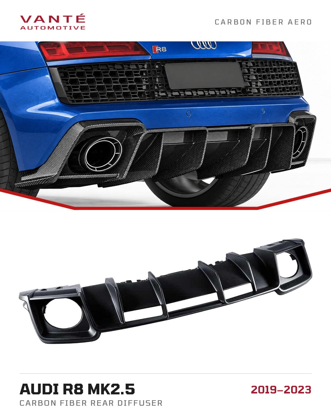 Audi R8 Mk2.5 Carbon Fibre Rear Diffuser