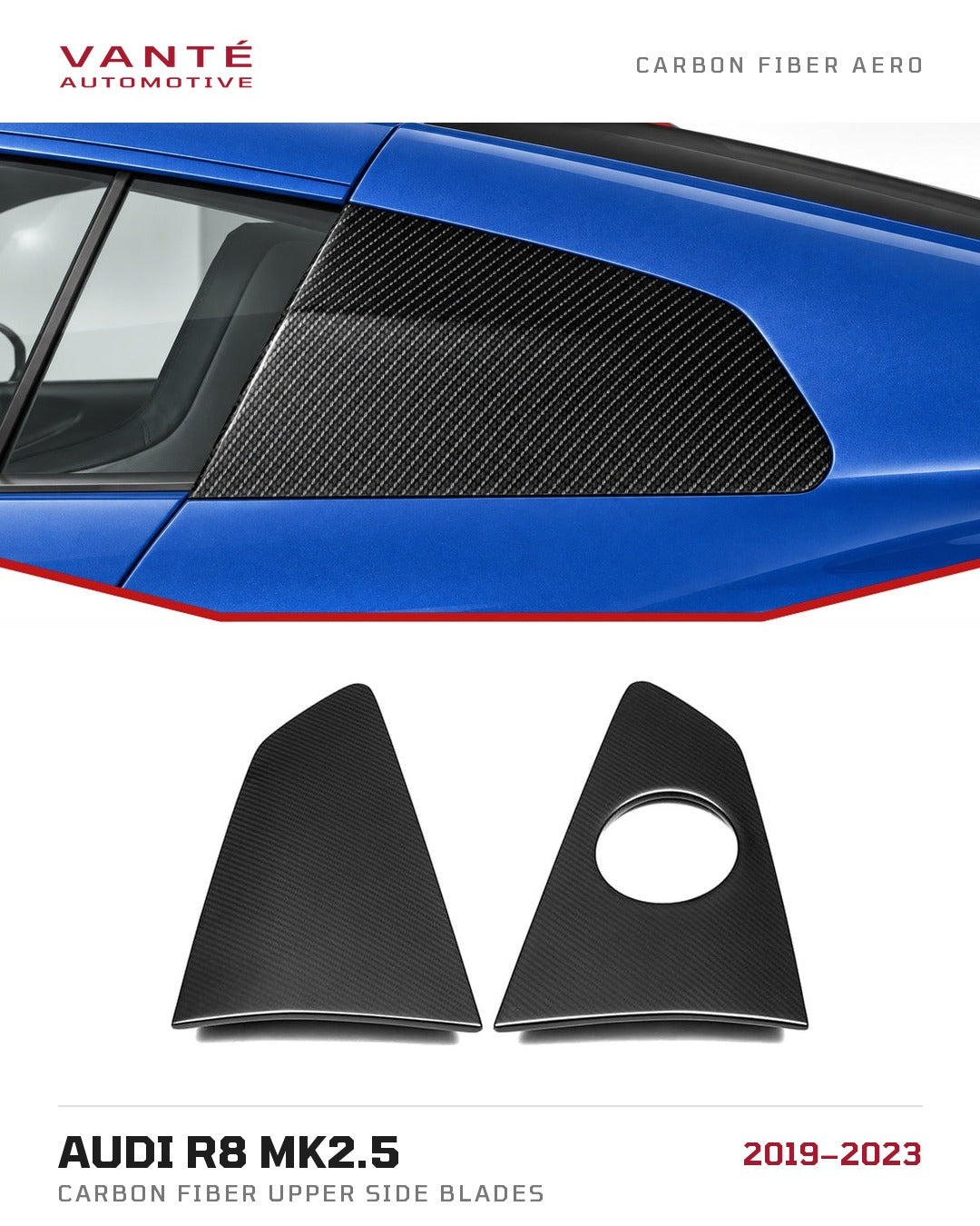 Audi R8 Mk2.5 Carbon Fibre Upper Side Blades