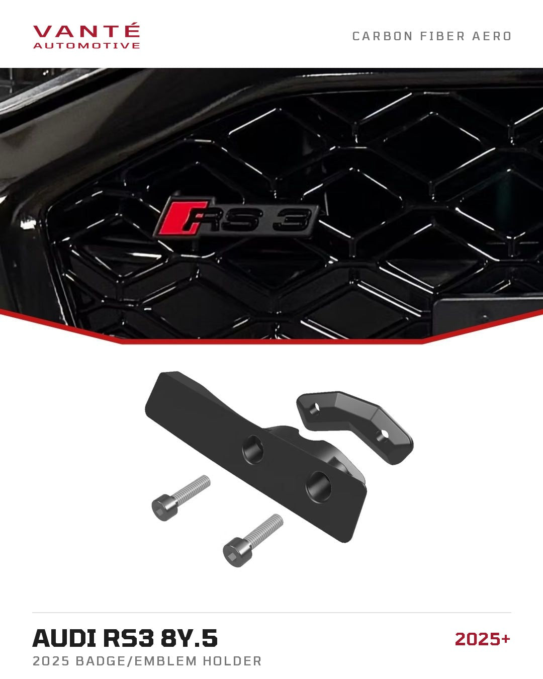 Audi RS3 8Y.5 2025 Badge/Emblem Holder (Badge NOT included)
