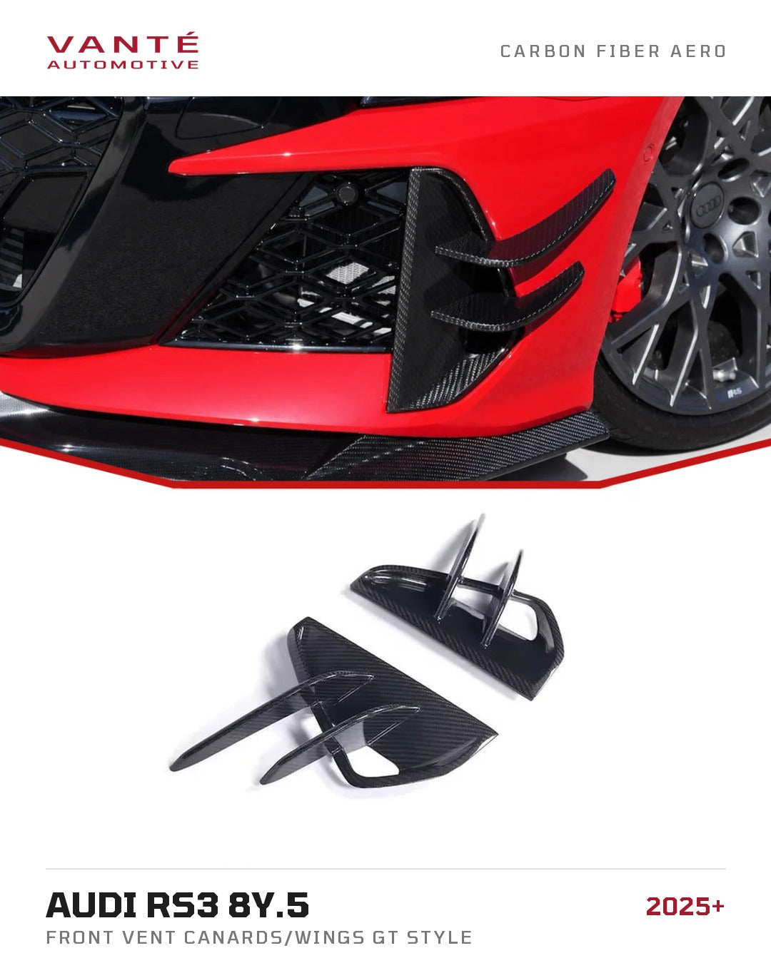 Audi RS3 8Y.5 Front Vent Canards/Wings GT Style