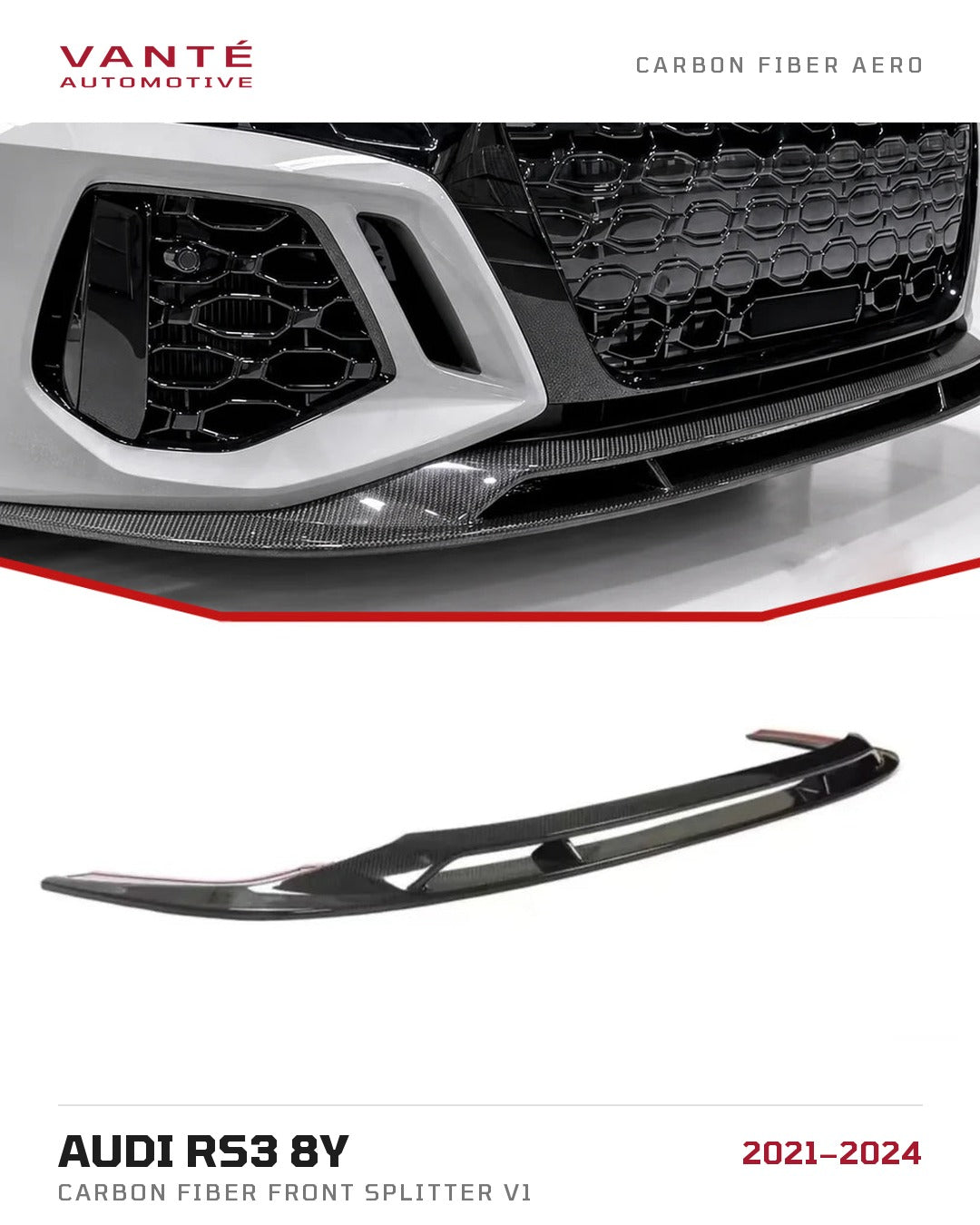 Audi RS3 8Y Carbon Fibre Front Splitter V1