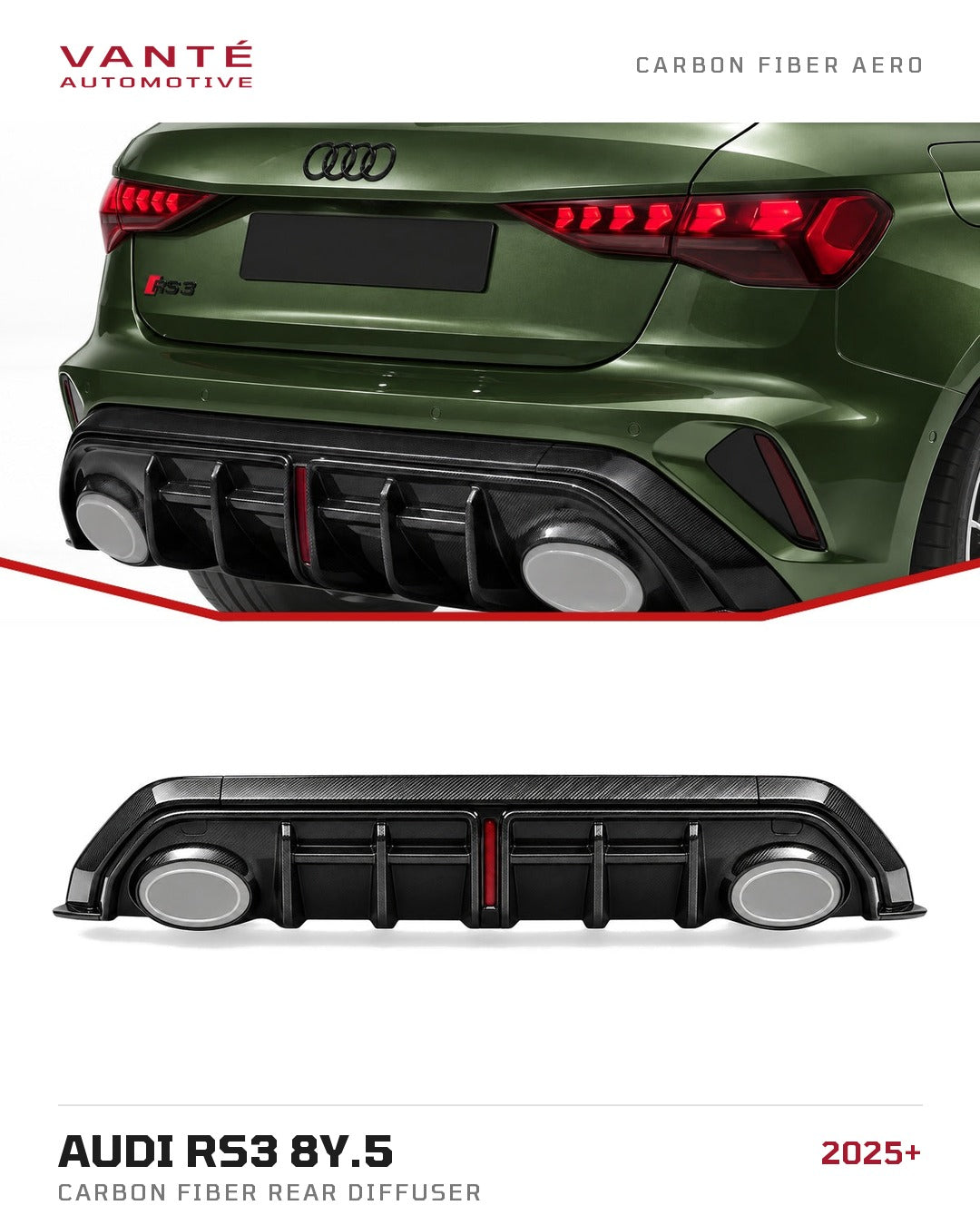 Audi RS3 8Y Carbon Fibre Rear Diffuser