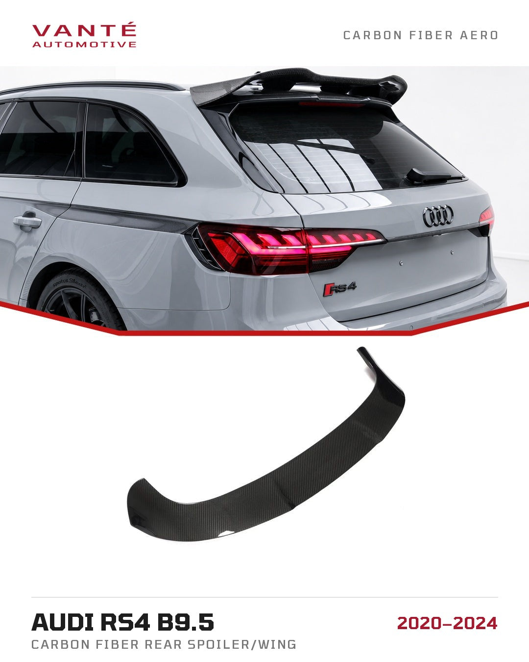 Audi RS4 B9.5 Carbon Fibre Rear Spoiler/Wing