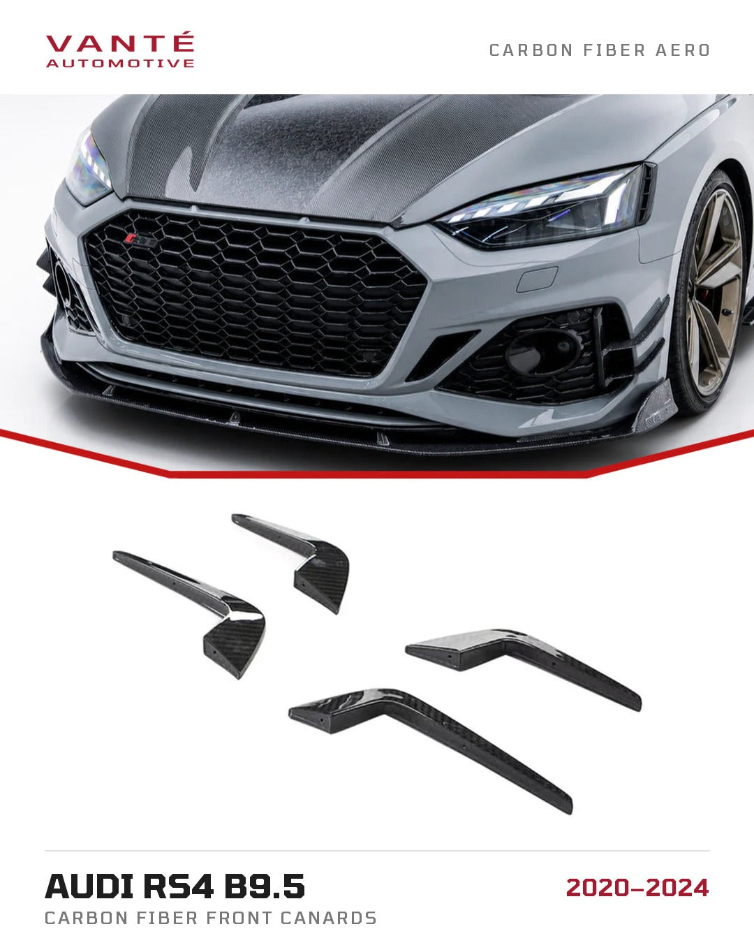 Audi RS4 B9.5 Carbon Fibre Front Canards