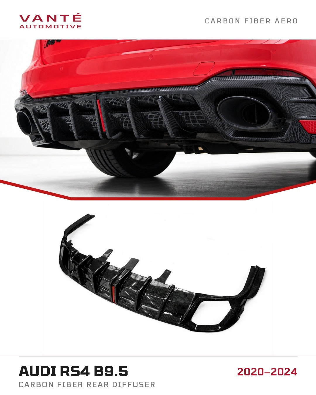 Audi RS4 B9.5 Carbon Fibre Rear Diffuser