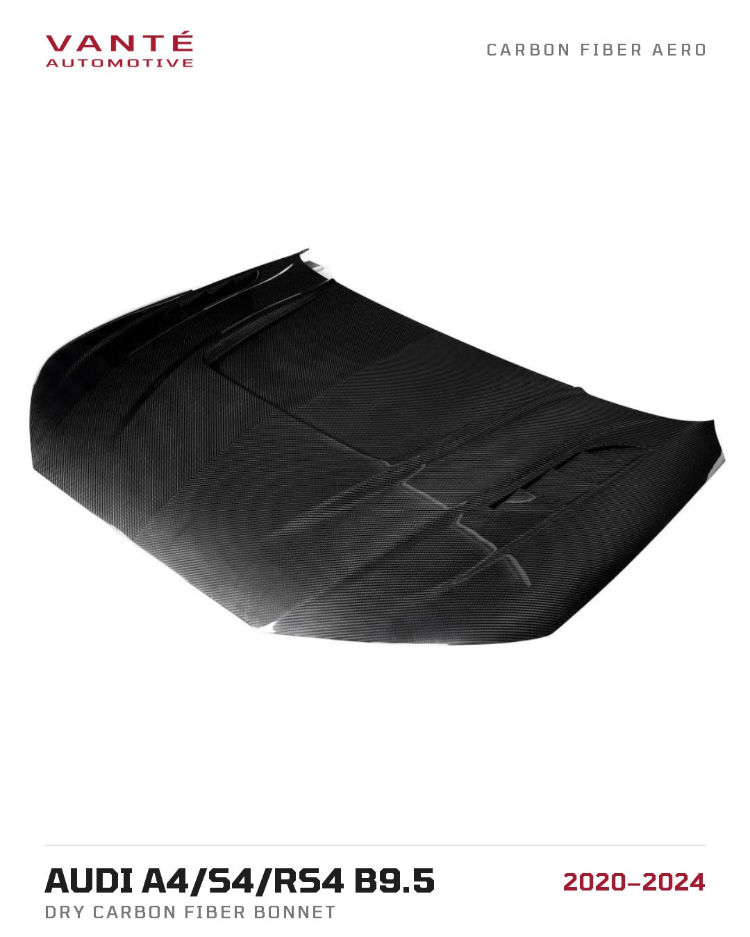 Audi A4/S4/RS4 B9.5 Dry Carbon Fibre Bonnet