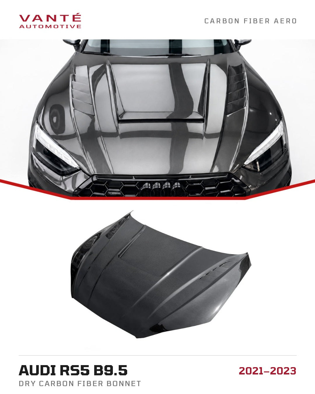 Audi RS5 B9.5 Dry Carbon Fibre Bonnet