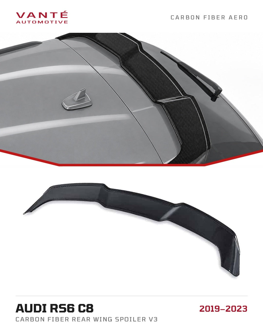 Audi RS6 C8 Carbon Fibre Rear Wing Spoiler V3