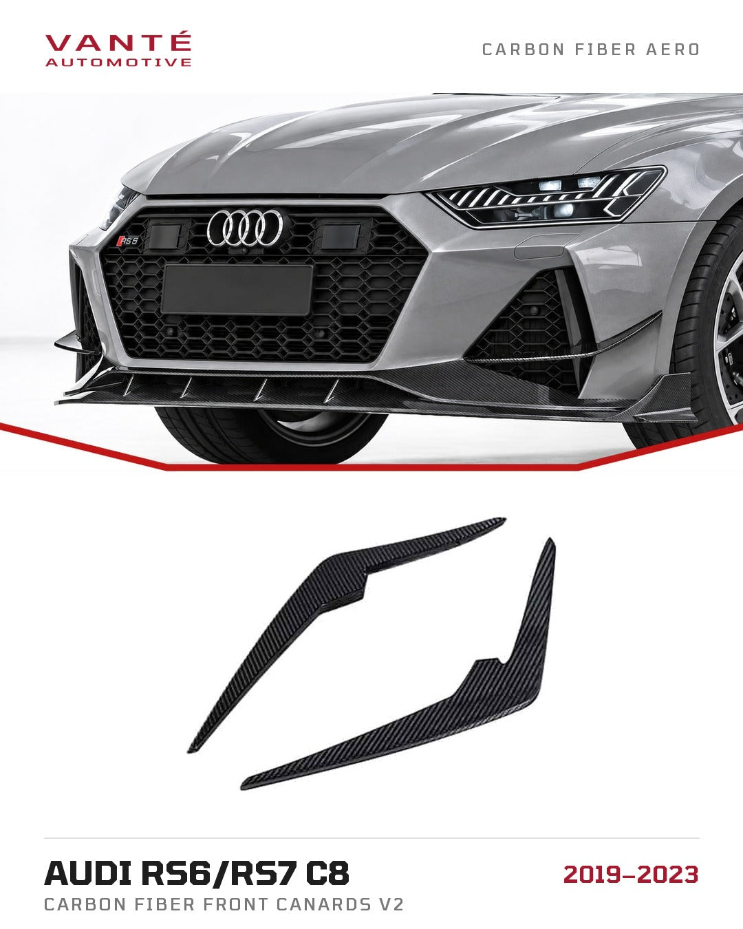 Audi RS6/RS7 C8 Carbon Fibre Front Canards V2
