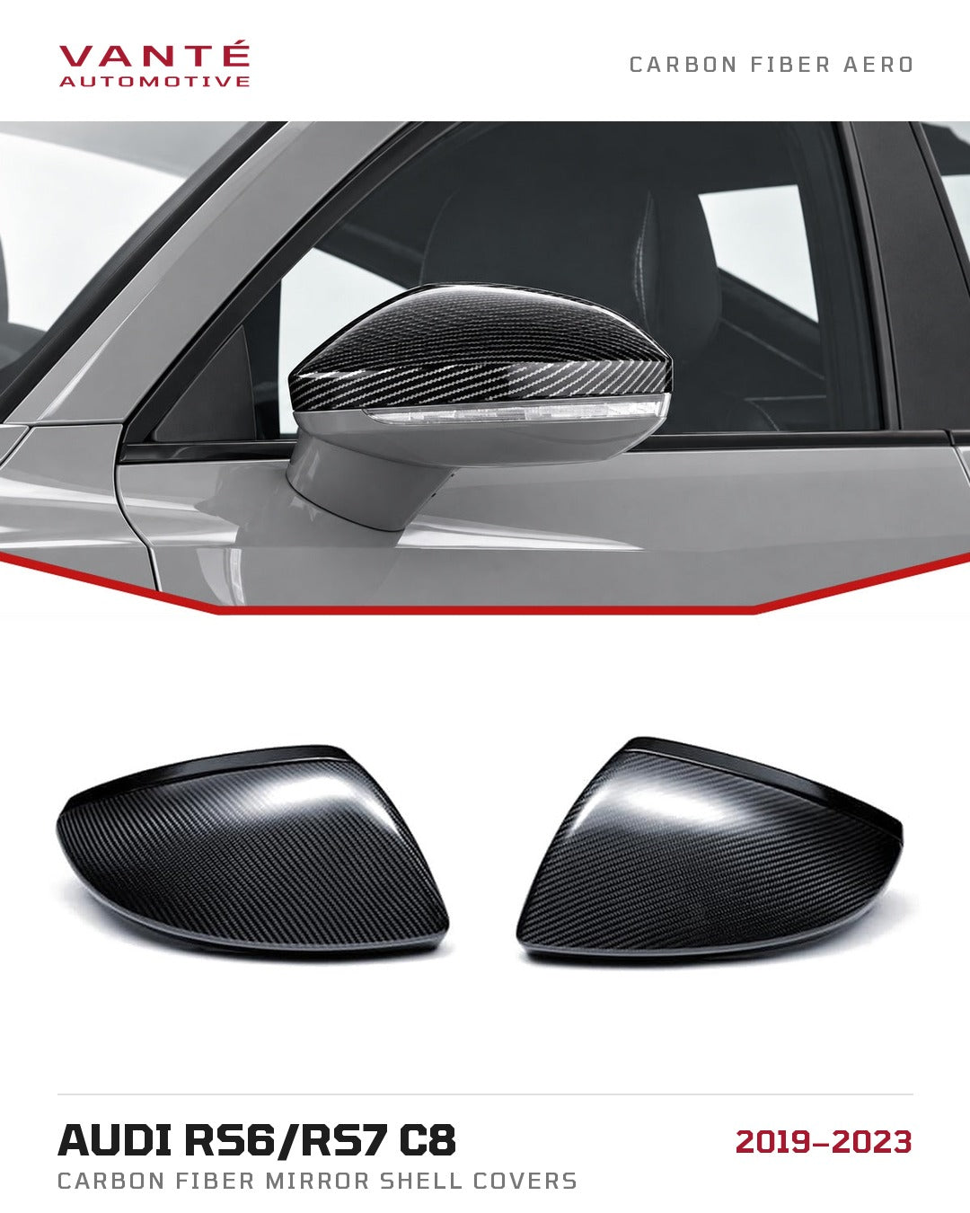 Audi RS6/RS7 C8 Carbon Fibre Mirror Shell Covers (LHD ONLY)