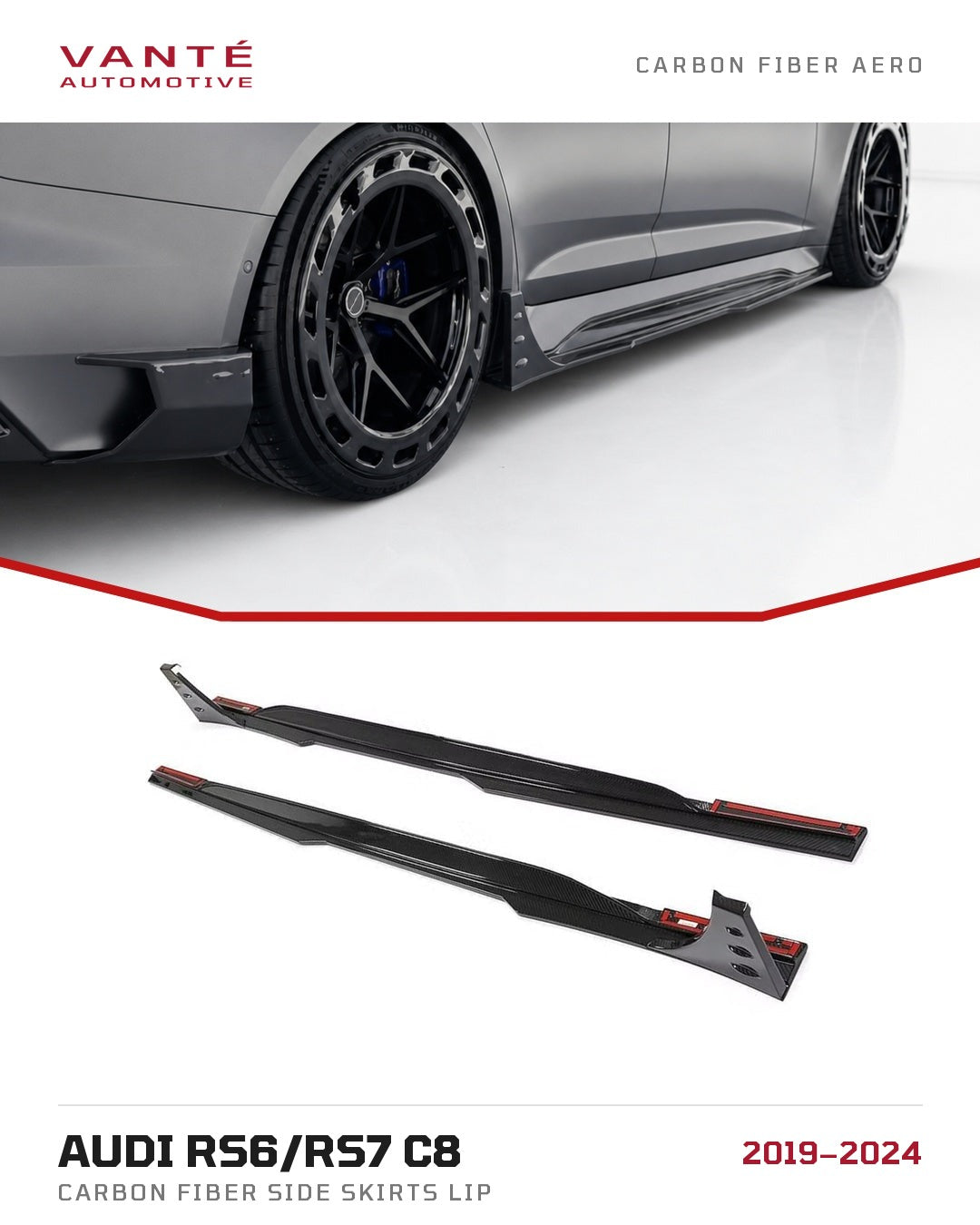 Audi RS6/RS7 C8 Carbon Fibre Side Skirts Lip