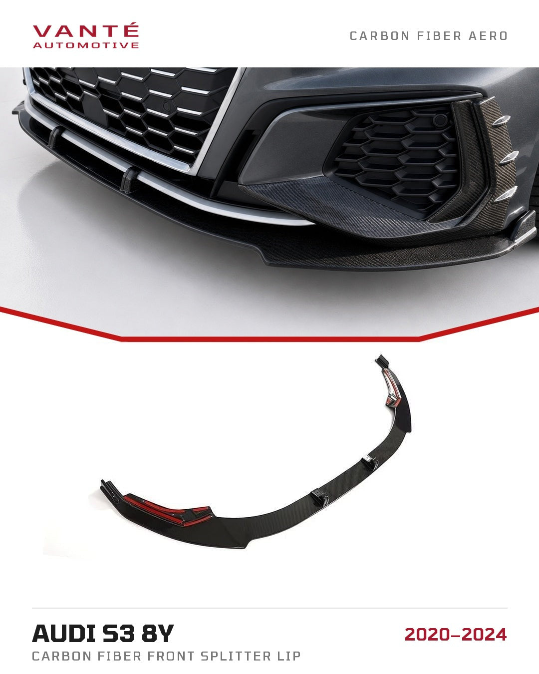 Audi S3 8Y Carbon Fibre Front Splitter Lip