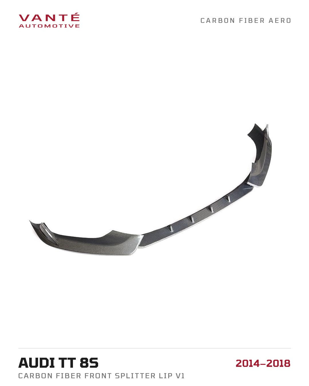 Audi TT 8S Carbon Fibre Front Splitter Lip V1