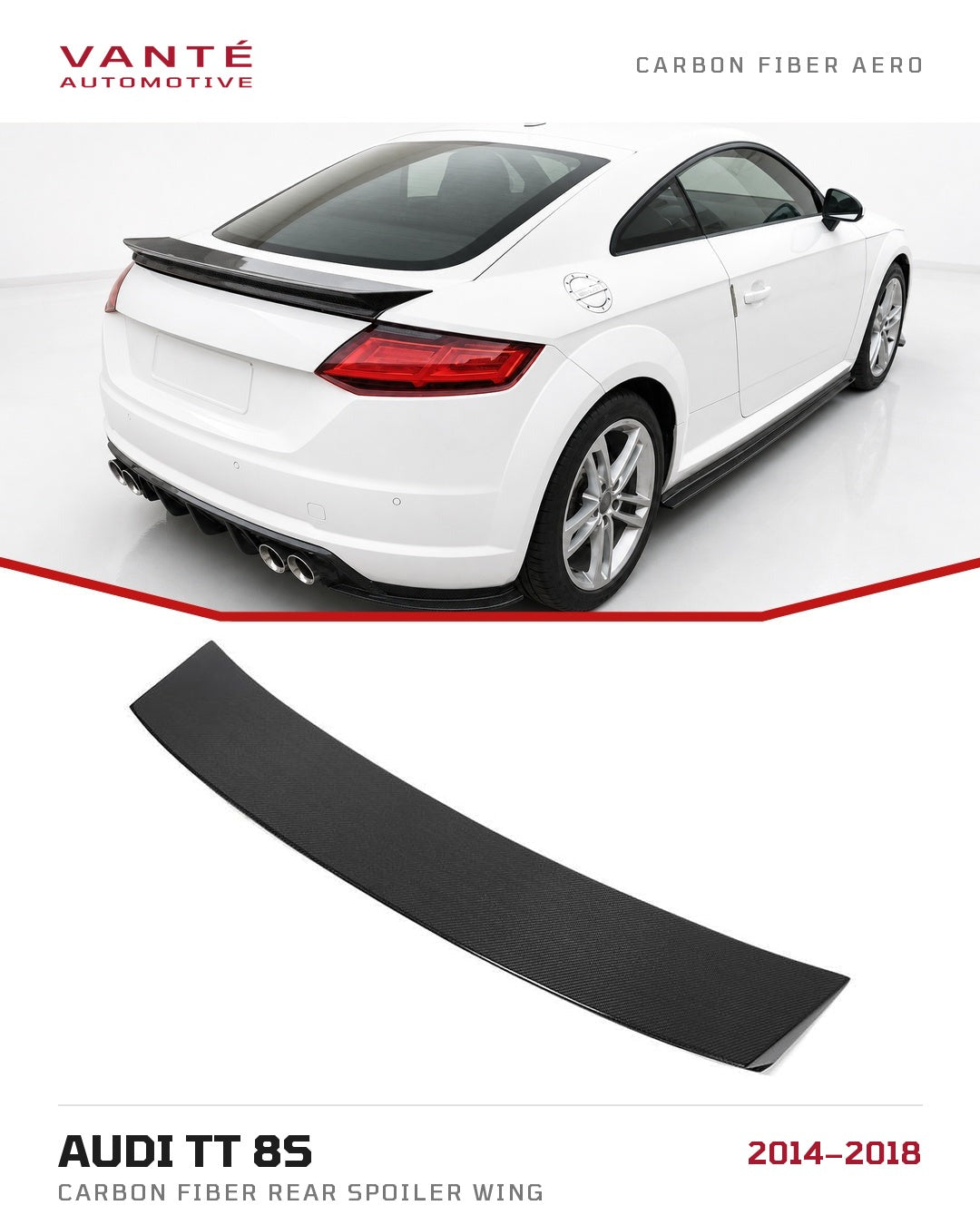 Audi TT 8S Carbon Fibre Rear Spoiler Wing