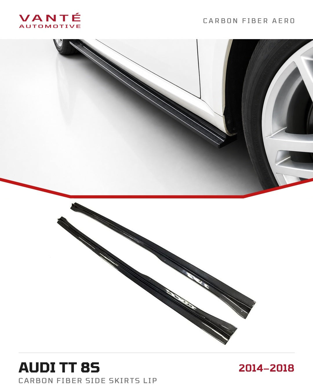 Audi TT 8S Carbon Fibre Side Skirts Lip