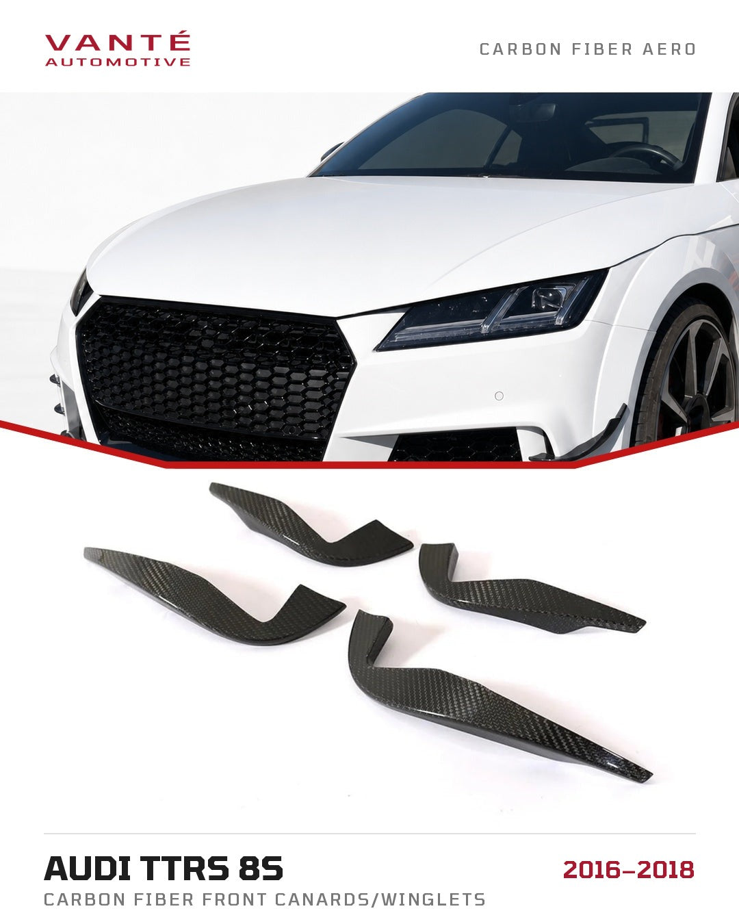Audi TTRS 8S Carbon Fibre Front Canards/Winglets