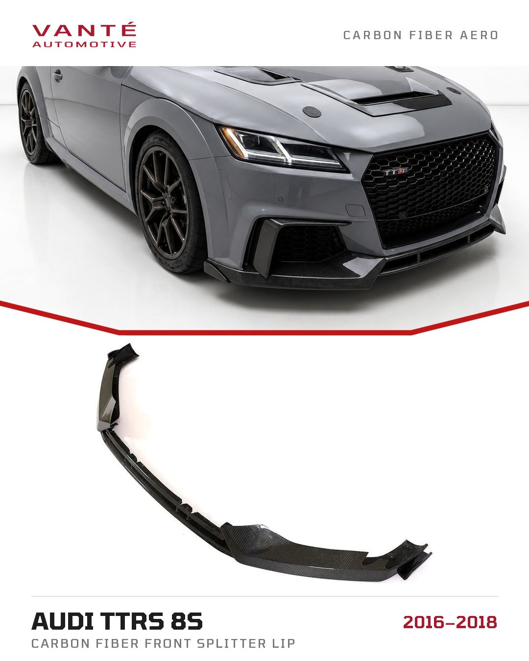 Audi TTRS 8S Carbon Fibre Front Splitter Lip