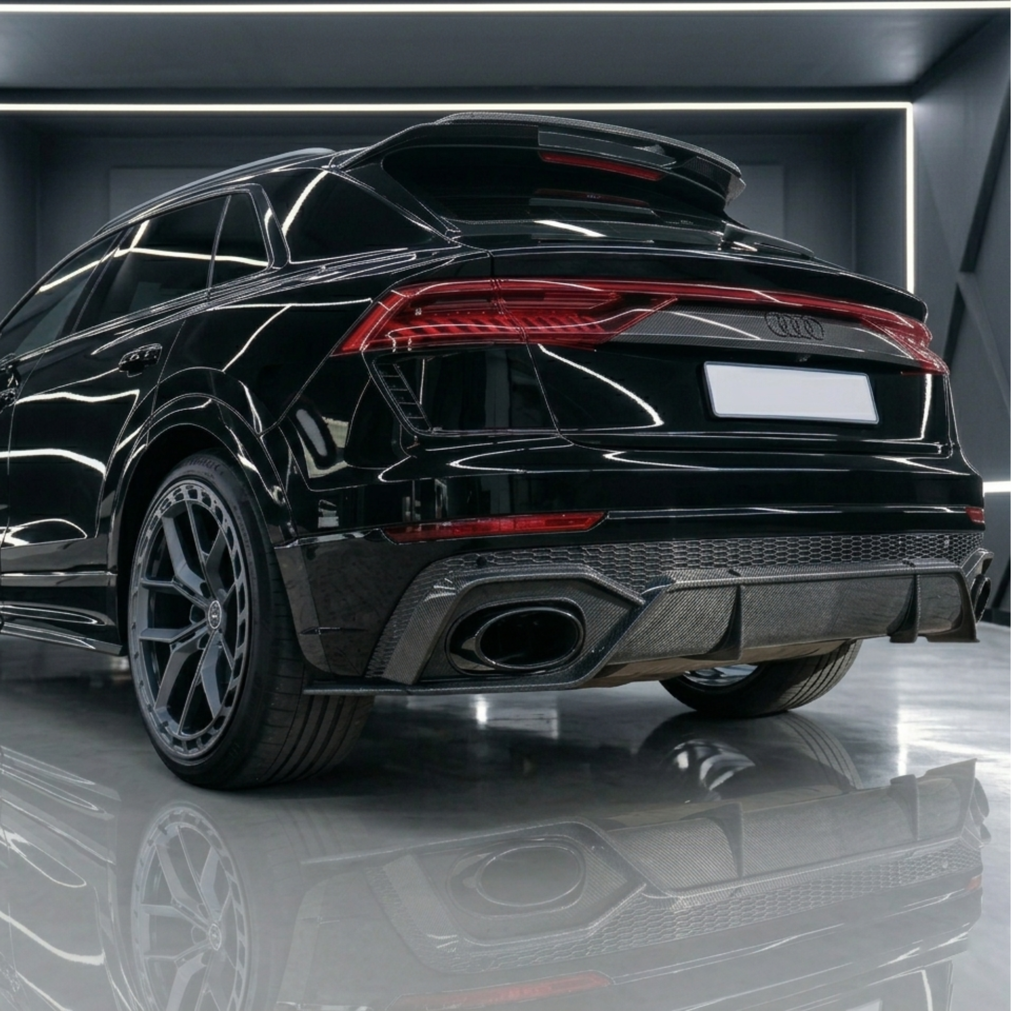 Audi RSQ8 4M Carbon Fiber Replacement Rear Bumper Diffuser image 2