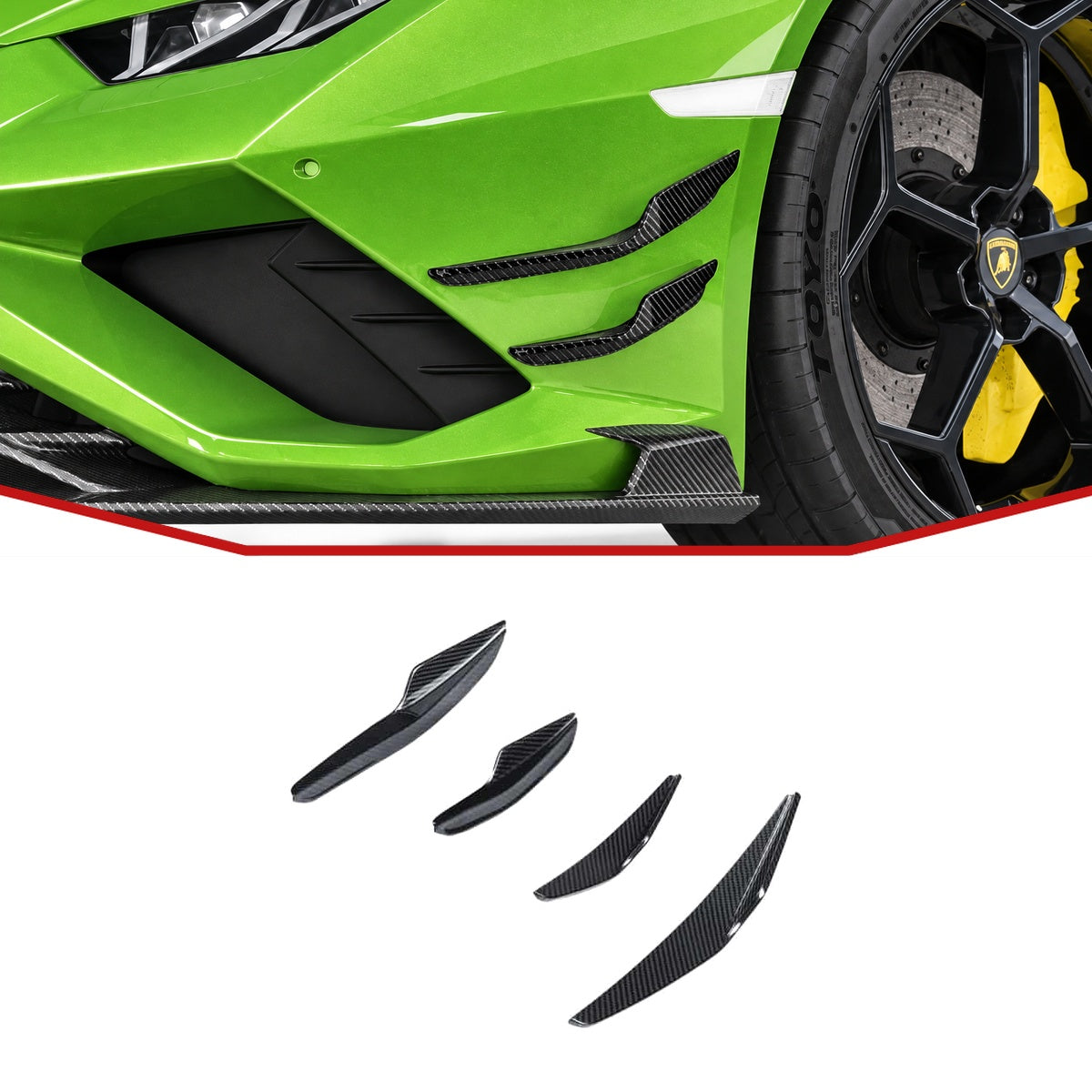 Lamborghini Huracan Evo Carbon Fibre Front Bumper Canards
