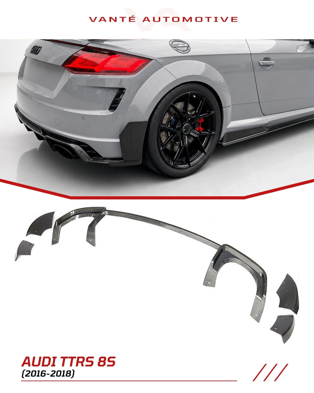 Audi TTRS 8S (MK3) Carbon Fiber Rear Diffuser
