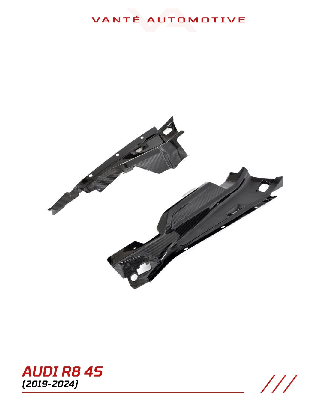 Audi R8 4S FL Pannelli Laterali di Copertura Vano Motore in Carbonio