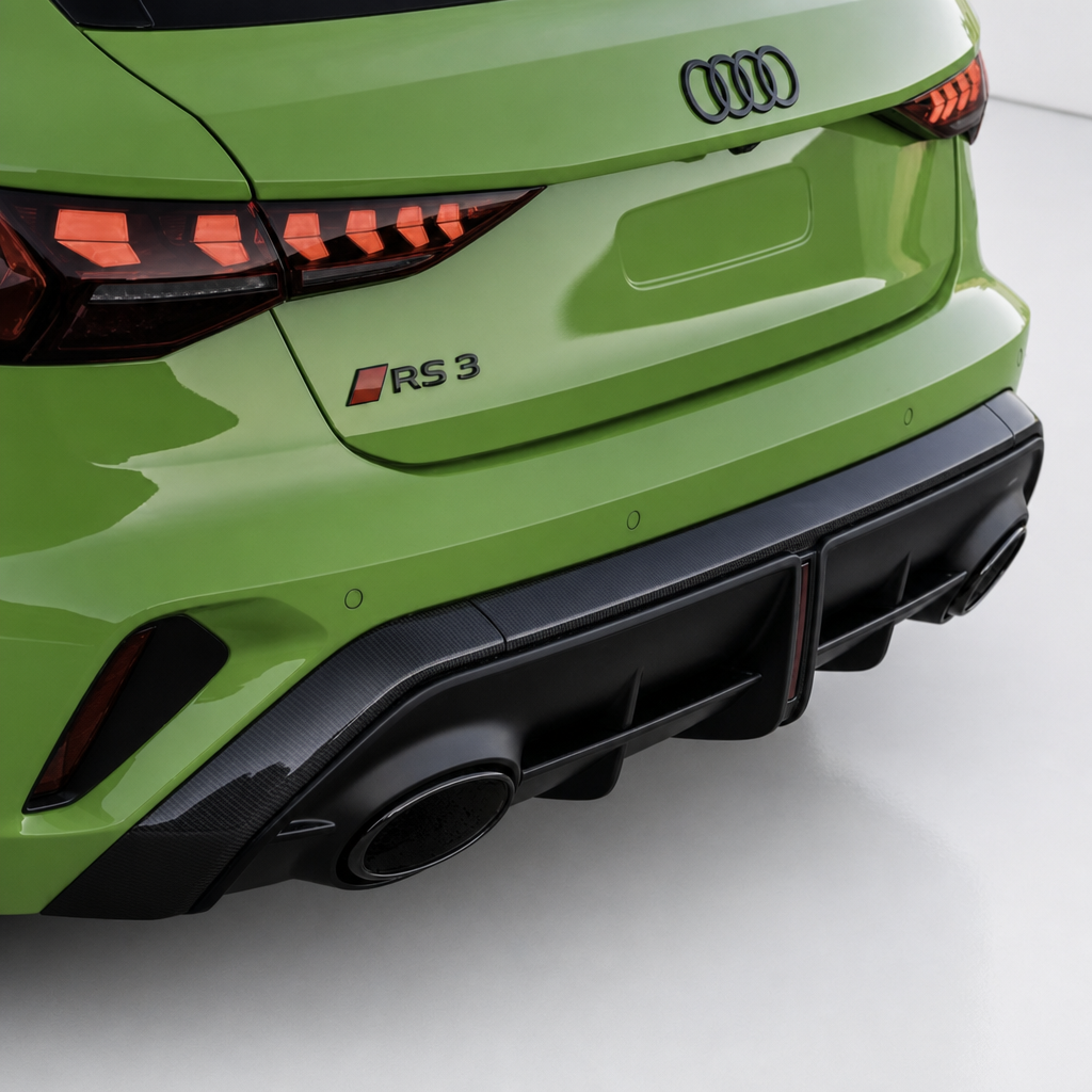 Audi RS3 8Y.5 Cache de remplacement de diffuseur de pare-chocs arrière en fibre de carbone