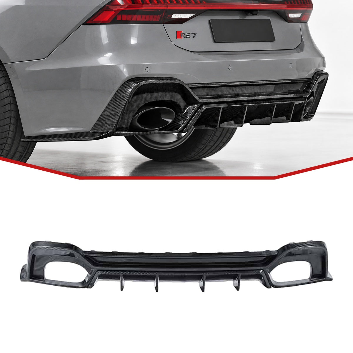 Audi RS6/RS7 C8 Carbon Fibre Rear Diffuser V3