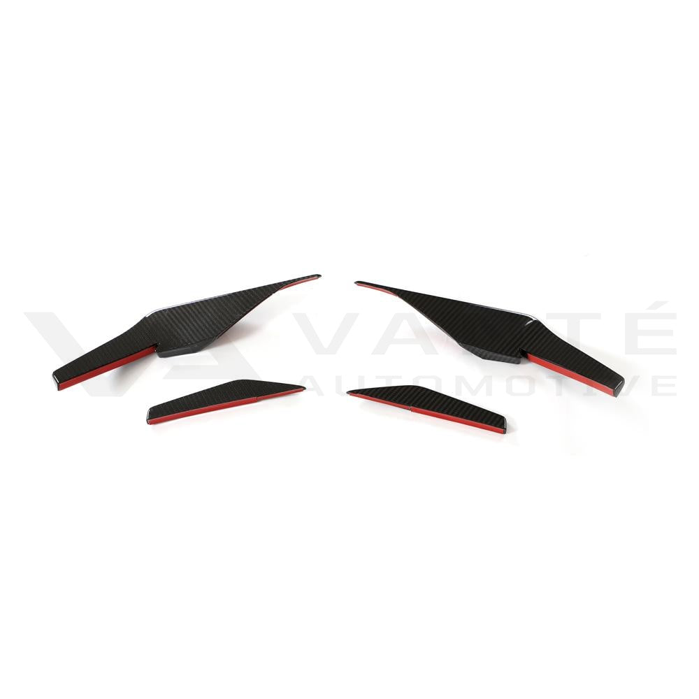 Audi R8 4S FL Carbon Fiber Front Bumper Canards V2