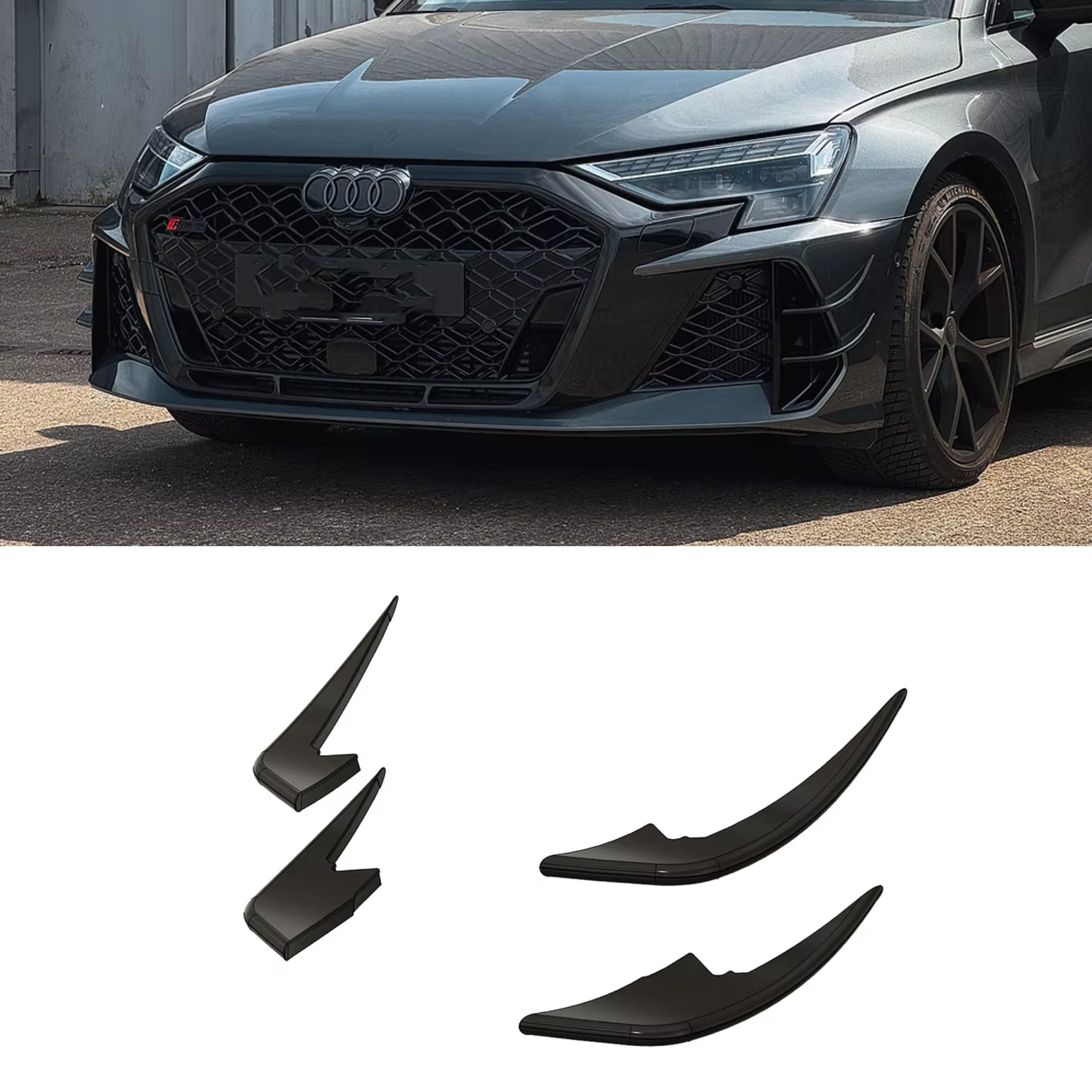 Audi RS3 8Y.5 Front Canards/Wings GT Competition Style image 0