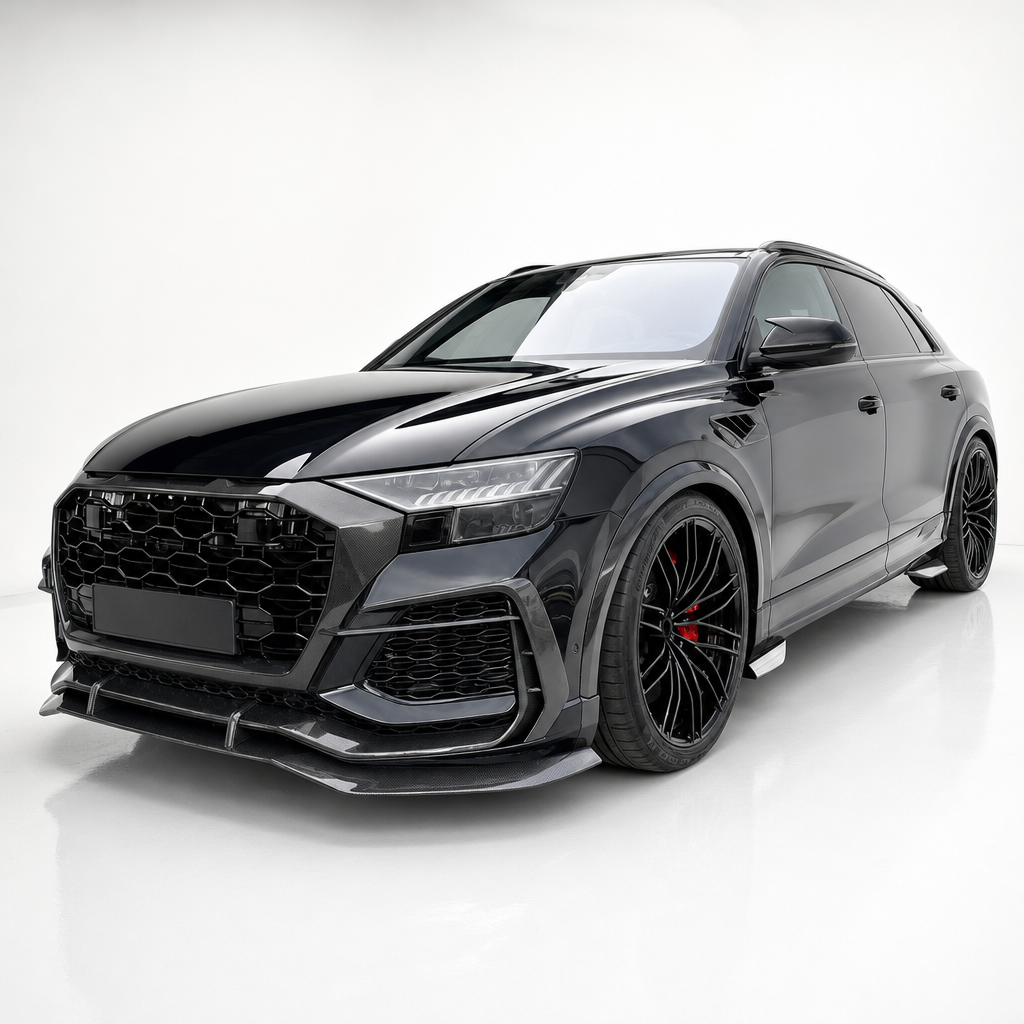 Audi RSQ8 4M Canards Delanteros/Moldura Parachoques/Cubiertas de Faros Antiniebla de Fibra de Carbono
