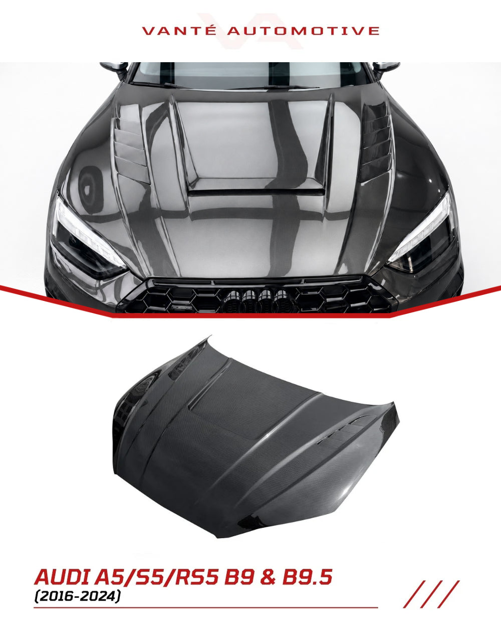 Audi RS5 B9.5 Dry Carbon Fibre Bonnet