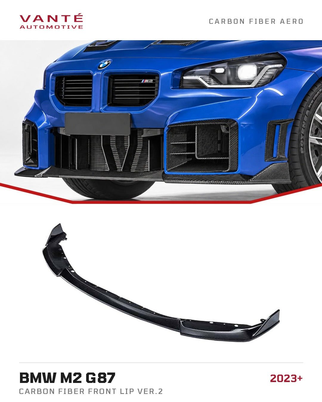 BMW M2 G87 Carbon Fibre Front Lip Ver.2