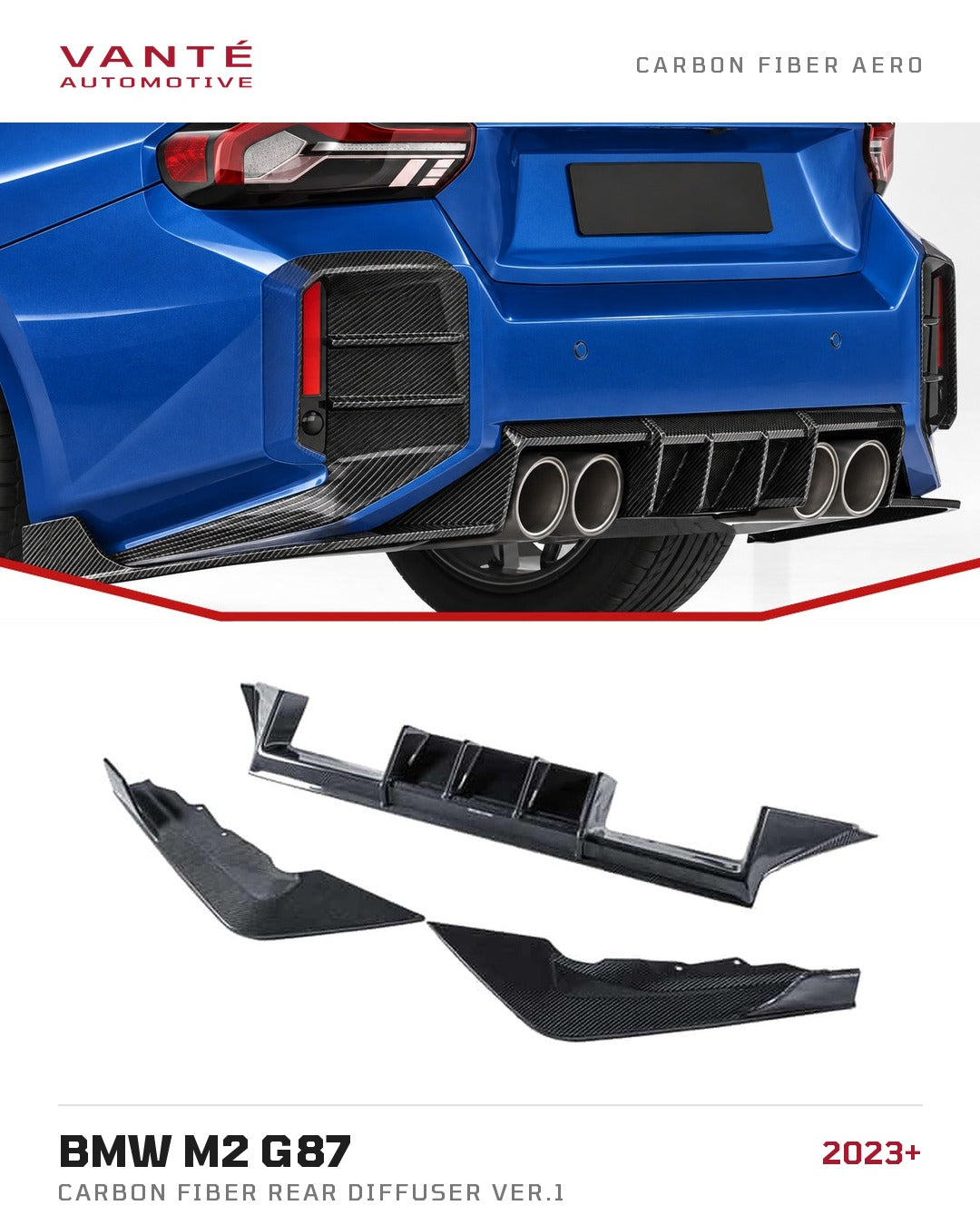 BMW M2 G87 Carbon Fibre Rear Diffuser Ver.1